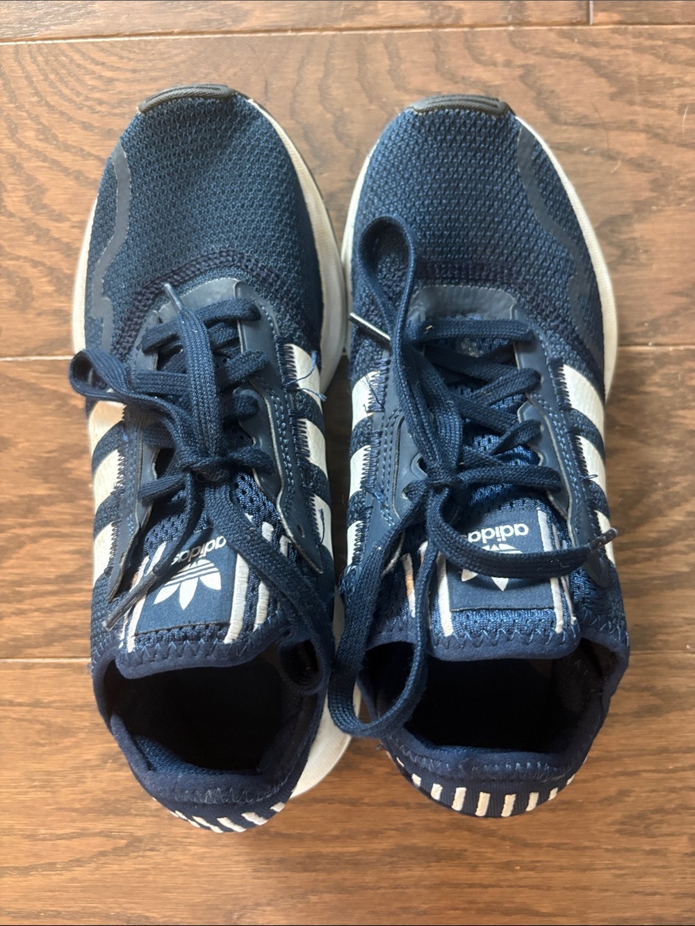 adidas Kids Navy and White Athletic Sneakers
